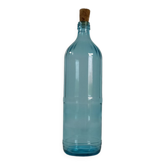 Turquoise glass bottle