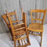 Ensemble de trois chaises bistrot vintage "Luterma", années 40/50