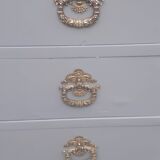 Commode 4 tiroirs ancienne gris gustave 3 marbre gris foncé