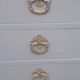 Antique 4-drawer chest of drawers, Gustave grey, 3 dark grey marble