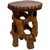 Organic biomorphic wabi sabi brutalist side table or stool