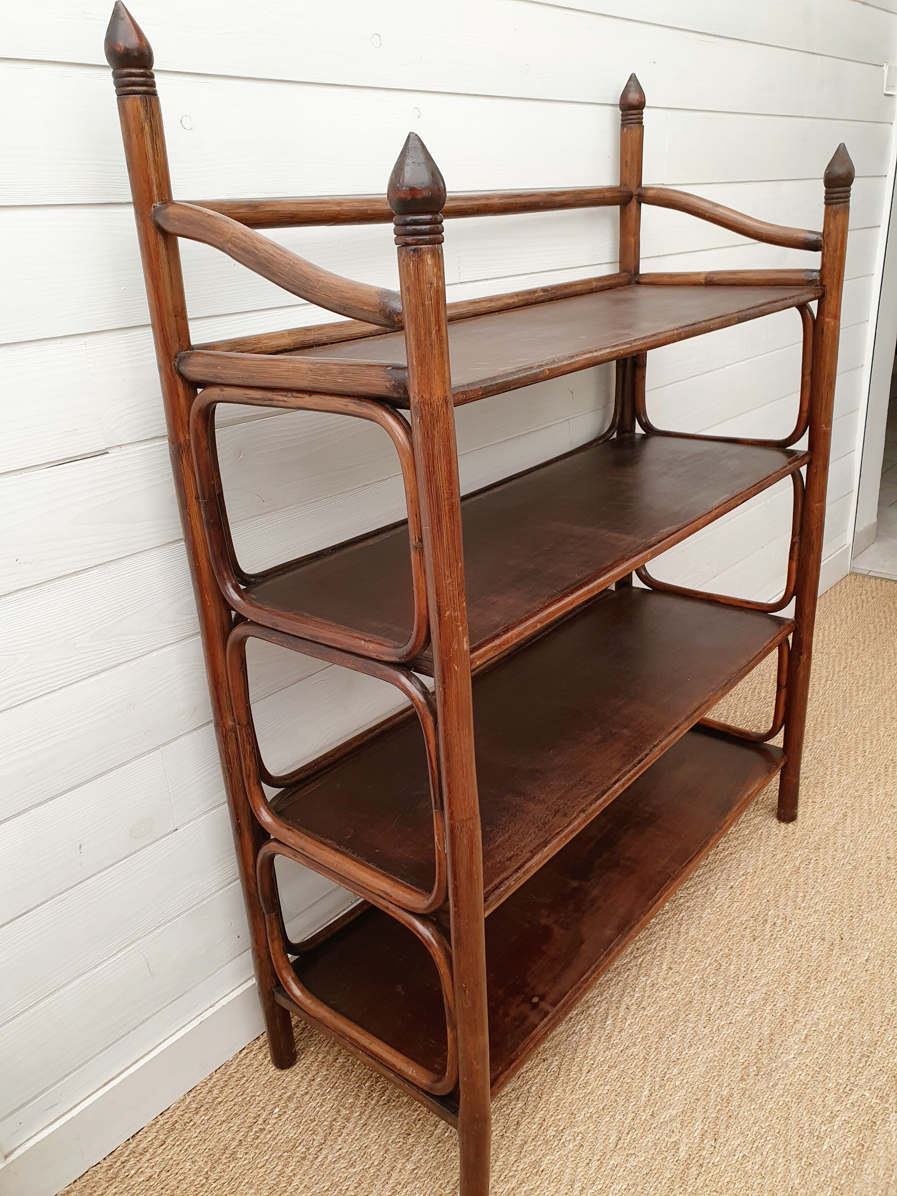 Bamboo rattan shelf 1970