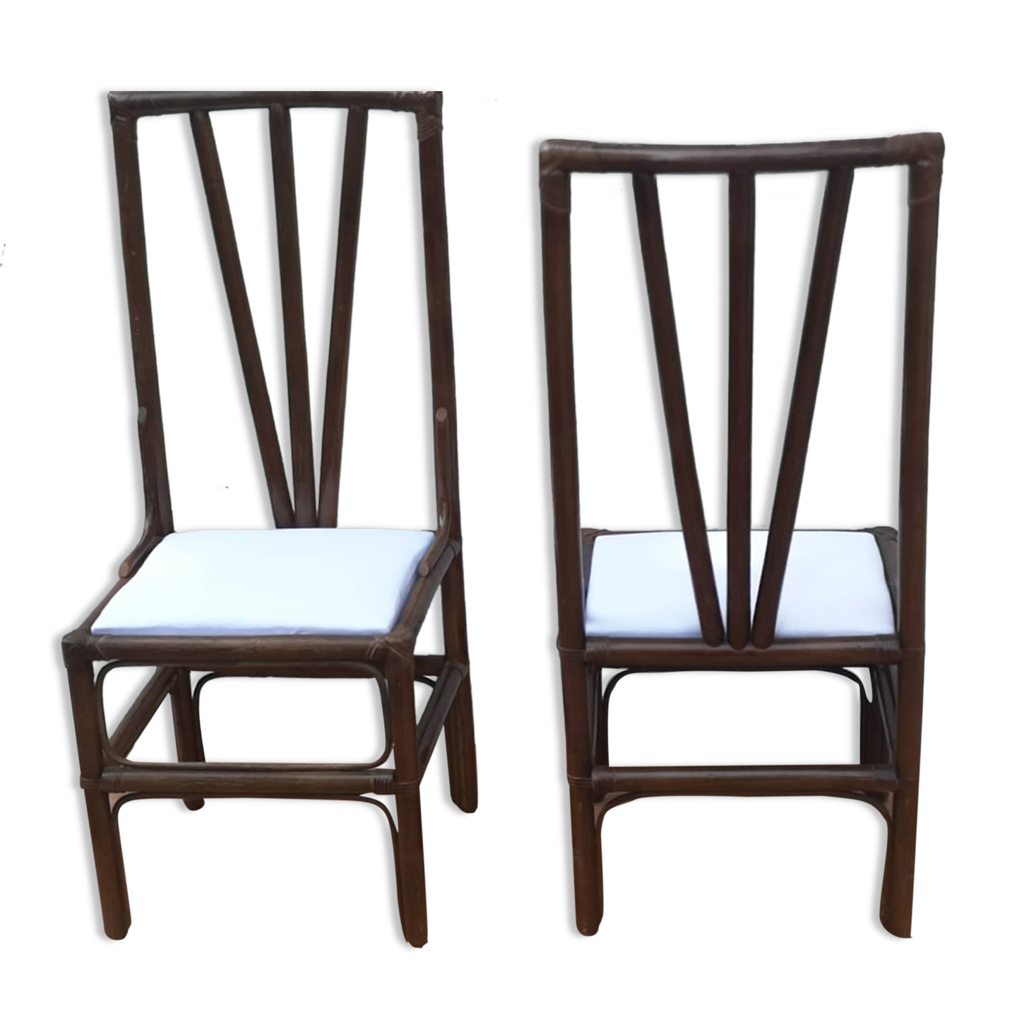 Paire de chaises en canne des Philippines