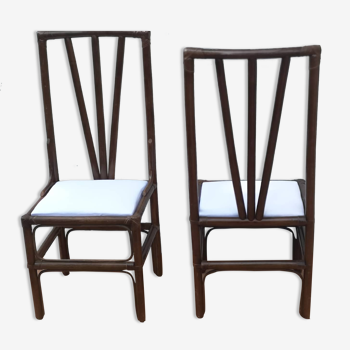 Paire de chaises en canne des Philippines