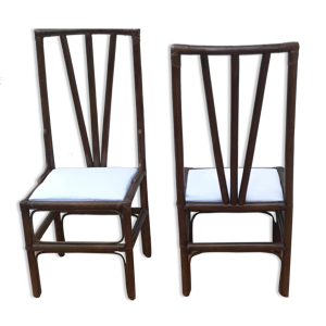 Paire de chaises en canne