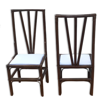Paire de chaises en canne des Philippines