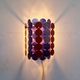 Red and purple metal strip wall lamp by Doria Leuchten, Germany 1960's/1970's