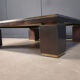 Copper and travertine coffee table by Belgochrom, 1970s