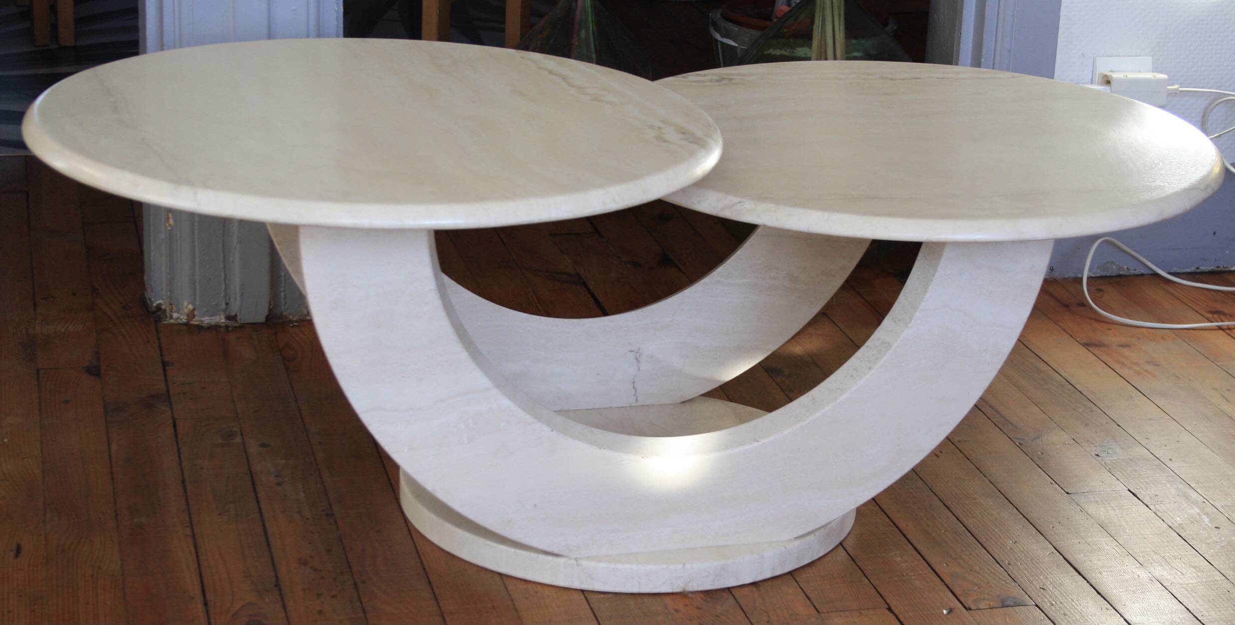 Travertine/marble coffee table