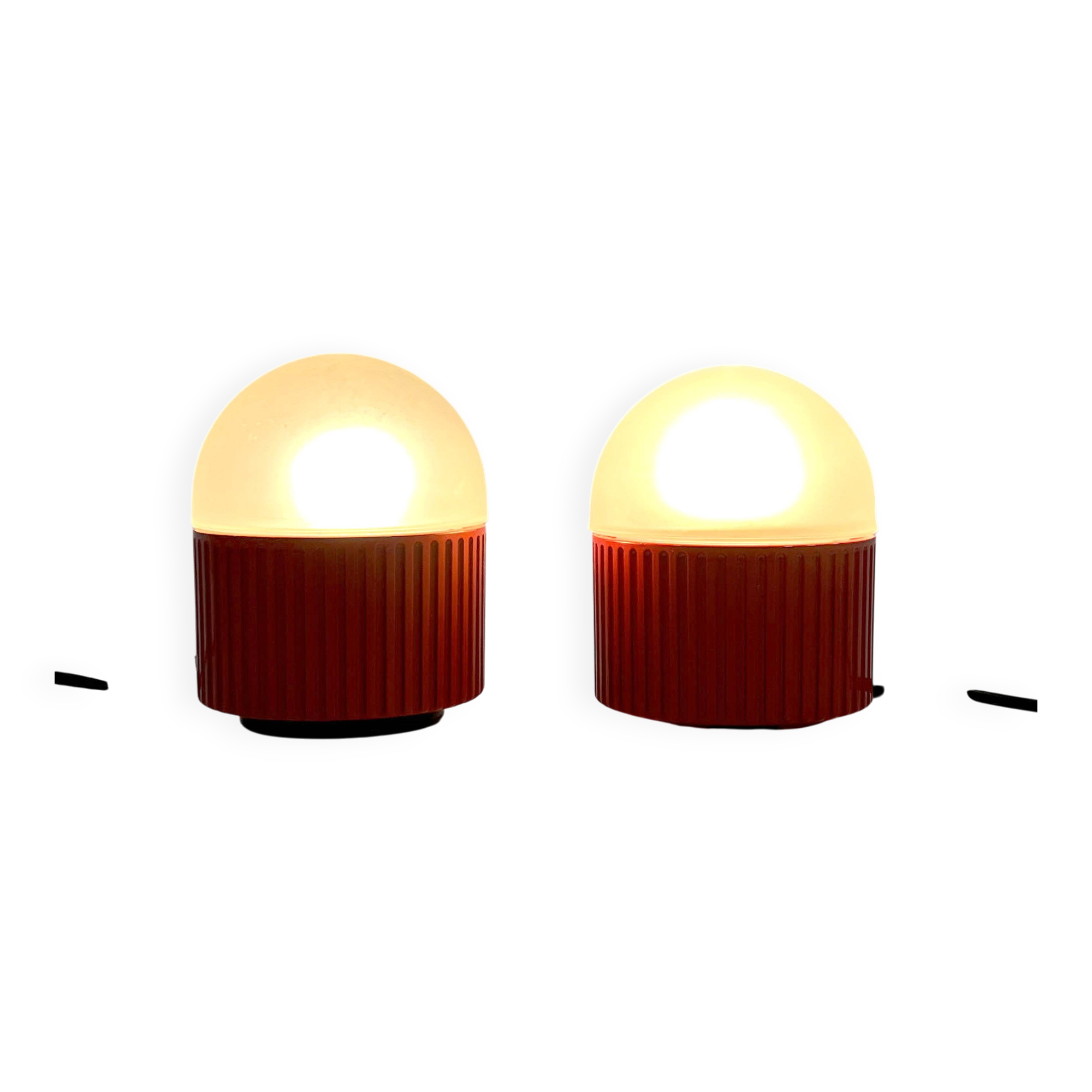 Pair of Red Bulbo Lamps by Barbieri & Marianelli for Tronconi, 1980
