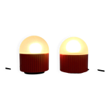 Pair of Red Bulbo Lamps by Barbieri & Marianelli for Tronconi, 1980