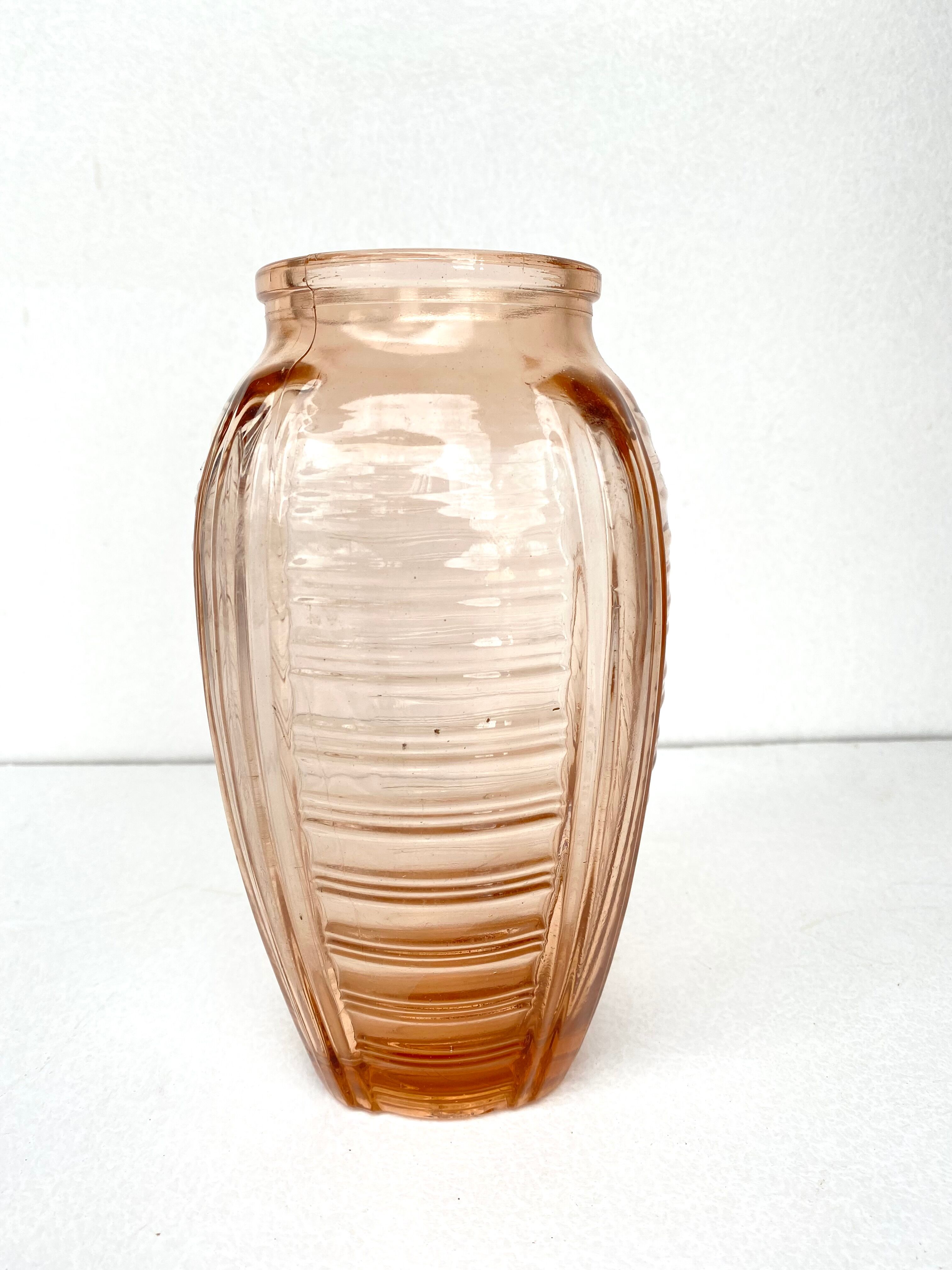 Pink art deco vase