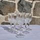 Set of 6 carved glass glasses