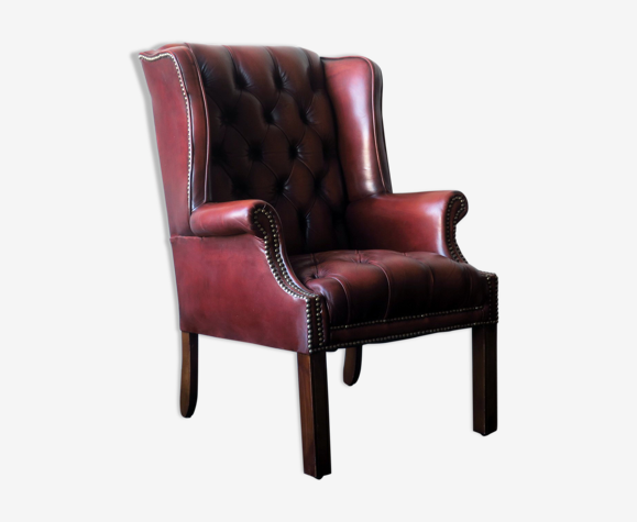 Fauteuil en cuir Chesterfield, années 1970