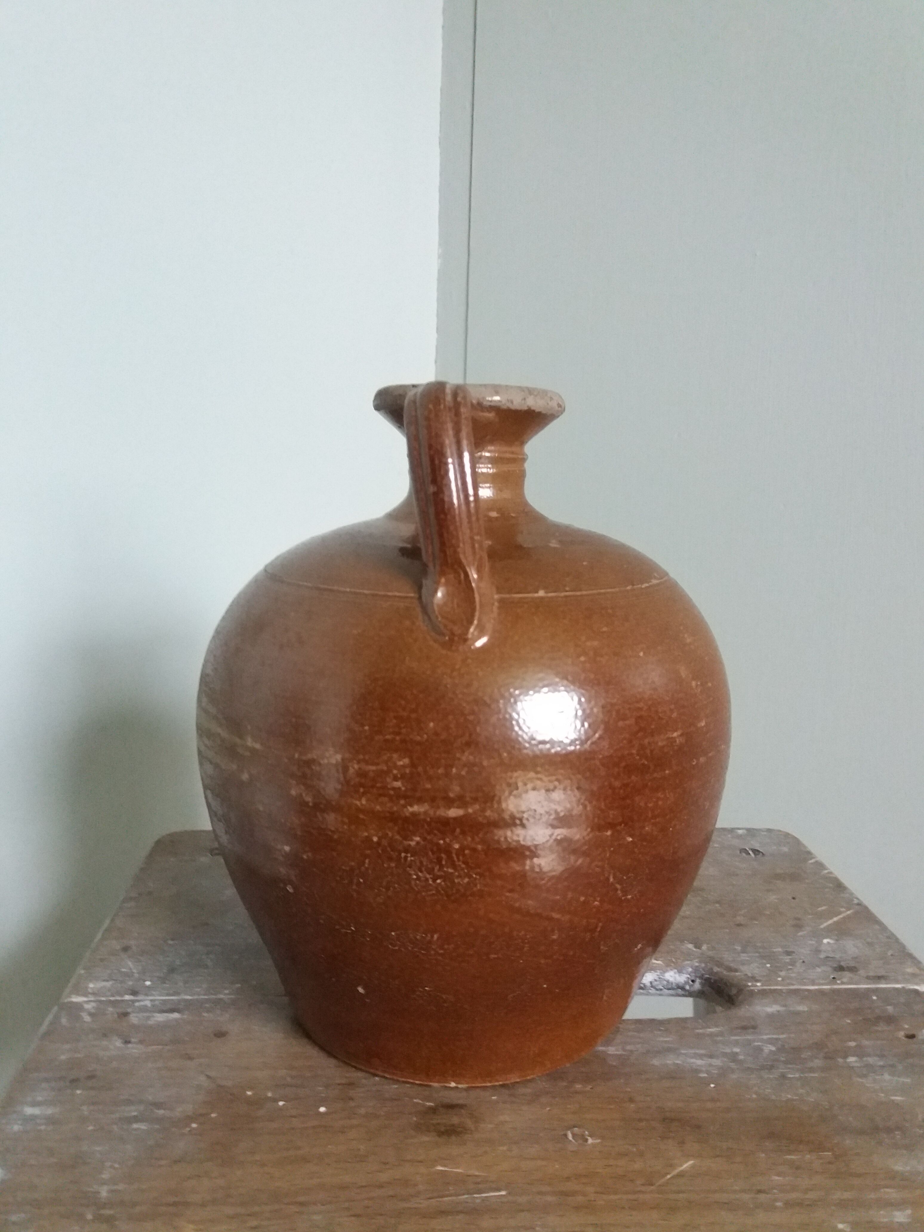 Terracotta pitcher pottery glazed stoneware