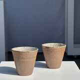 Lot de 2 tasses / mug en céramique indonésienne (mat brun)