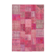 Handwoven oriental overdyed 205 cm x 300 cm pink patchwork carpet