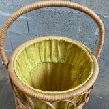 Worker BASKET with vintage sewing 1960 in rattan