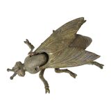 Vintage Copper Plated Fly Ashtray Figurine Italy 1960s