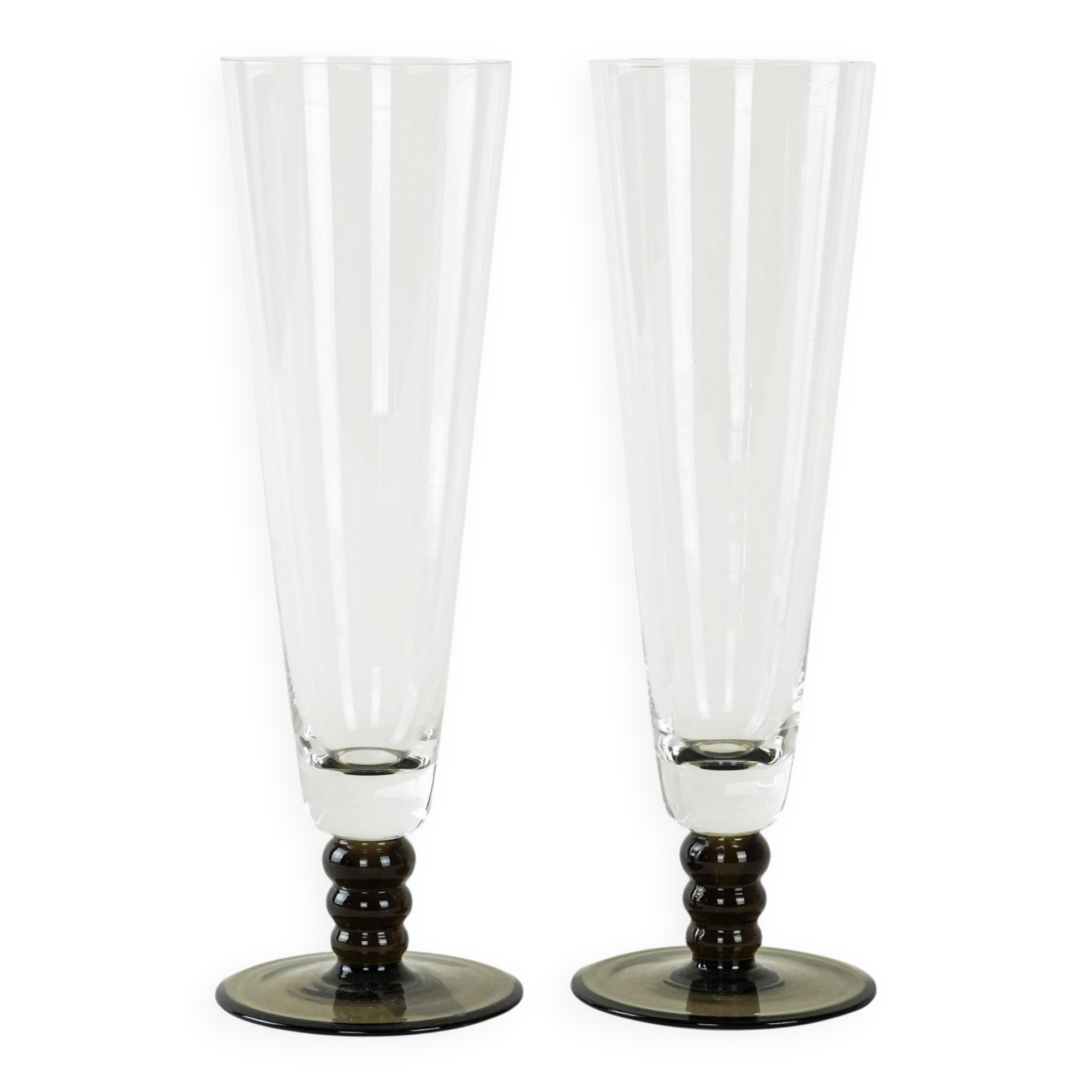Pair of champagne glasses, Italian design, 1970s, production: Italy