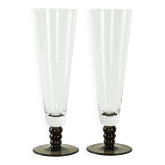 Pair of champagne glasses, Italian design, 1970s, production: Italy