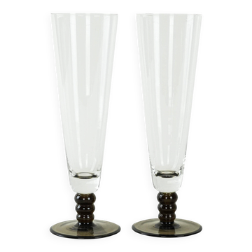 Pair of champagne glasses, Italian design, 1970s, production: Italy