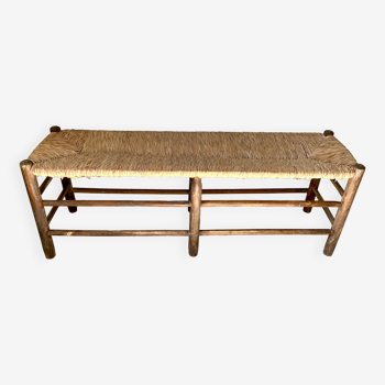 Banc ancien paillé