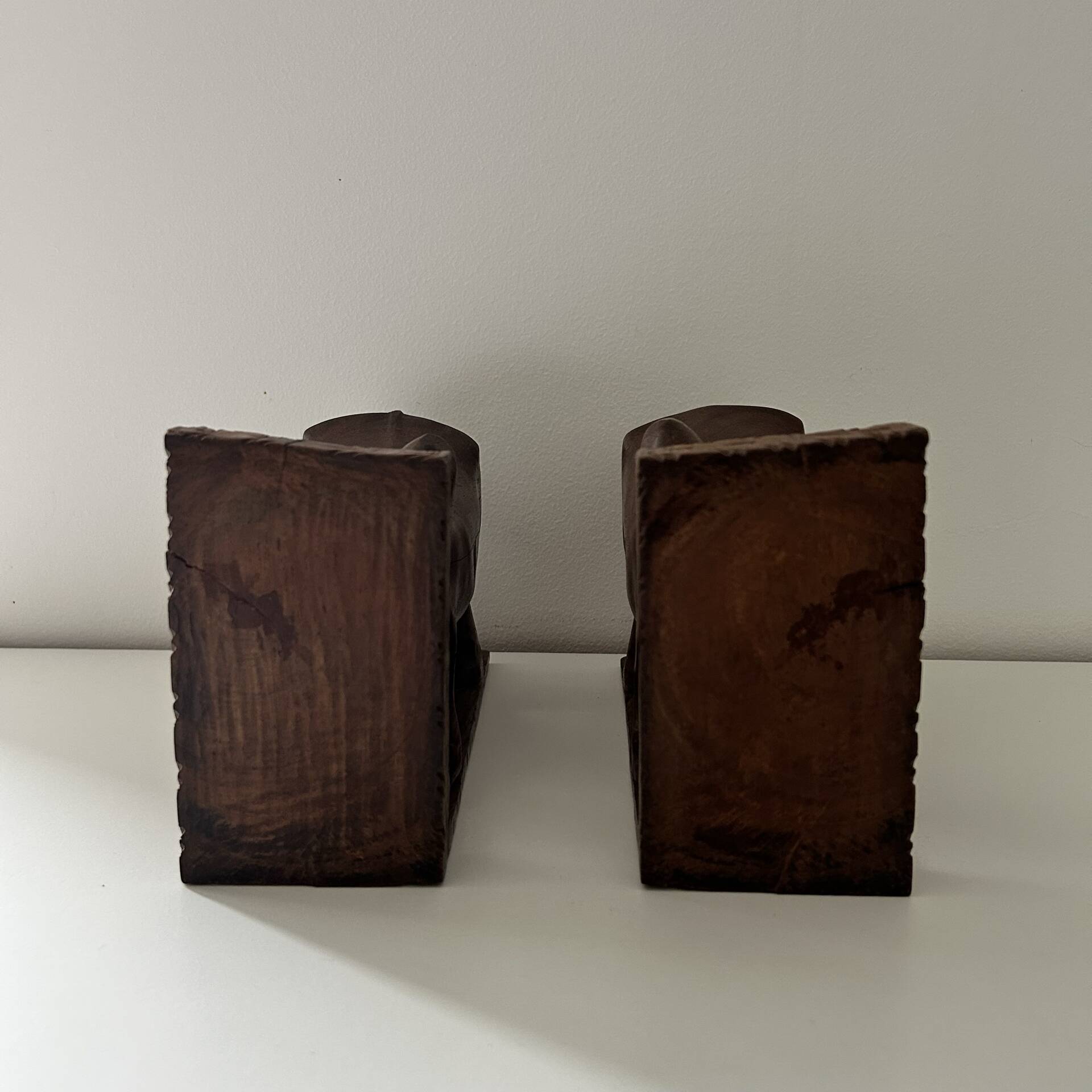 Pair of Scandinavian teak bookends