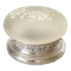Ceiling light in glass and silver metal, flowery decor