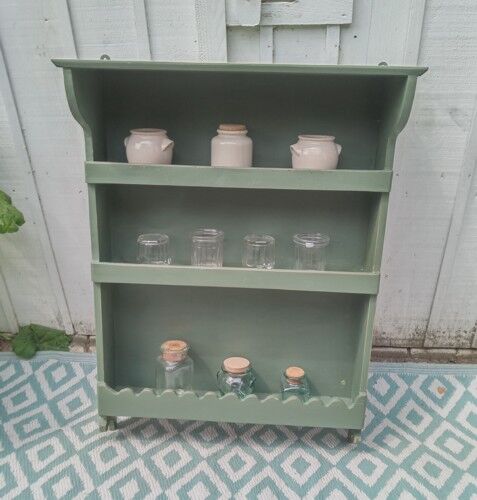 Patinated wooden shelf