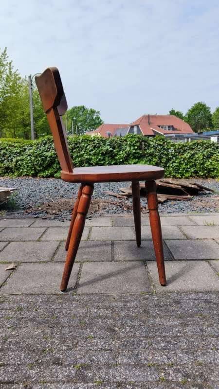 Vintage Brutalist Stube solid wood dining chair