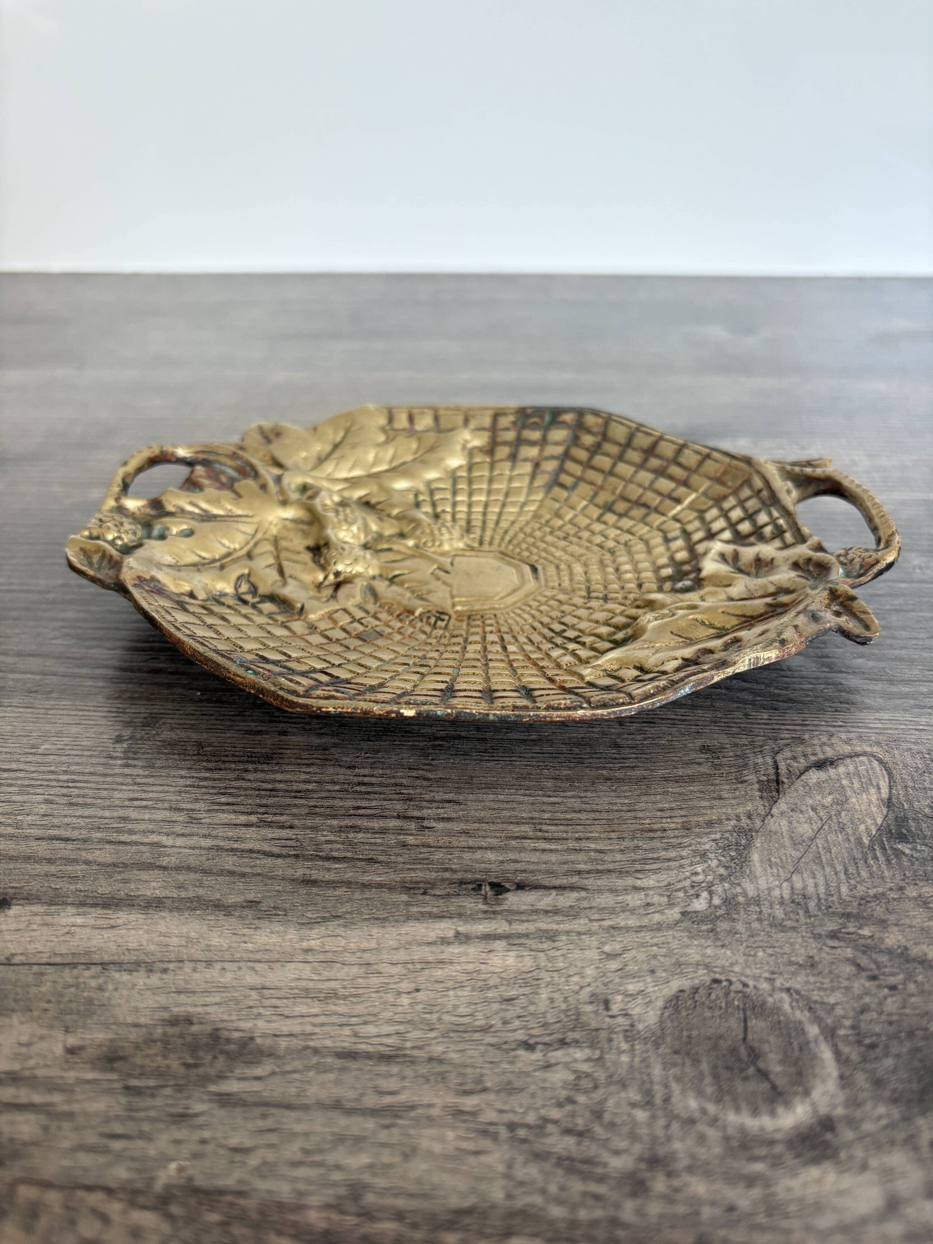 Antique brass bowl in the Nancy School style