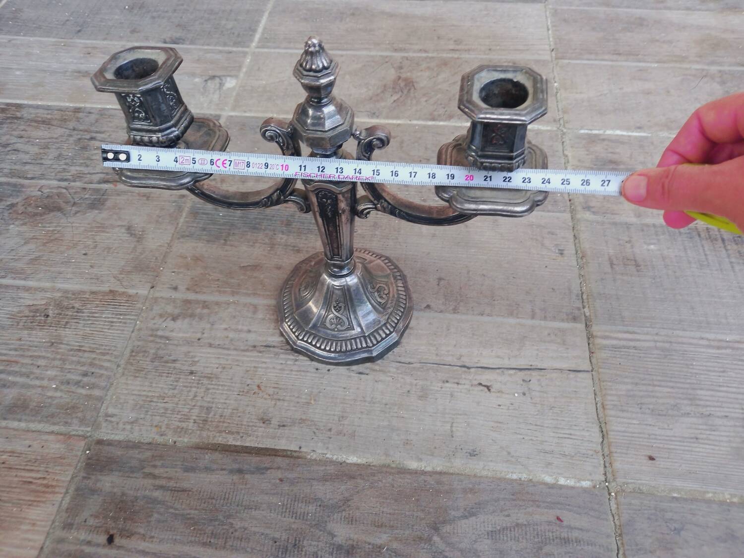 Silver-plated metal chandelier, 1925