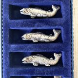 Silver metal fish knife holder