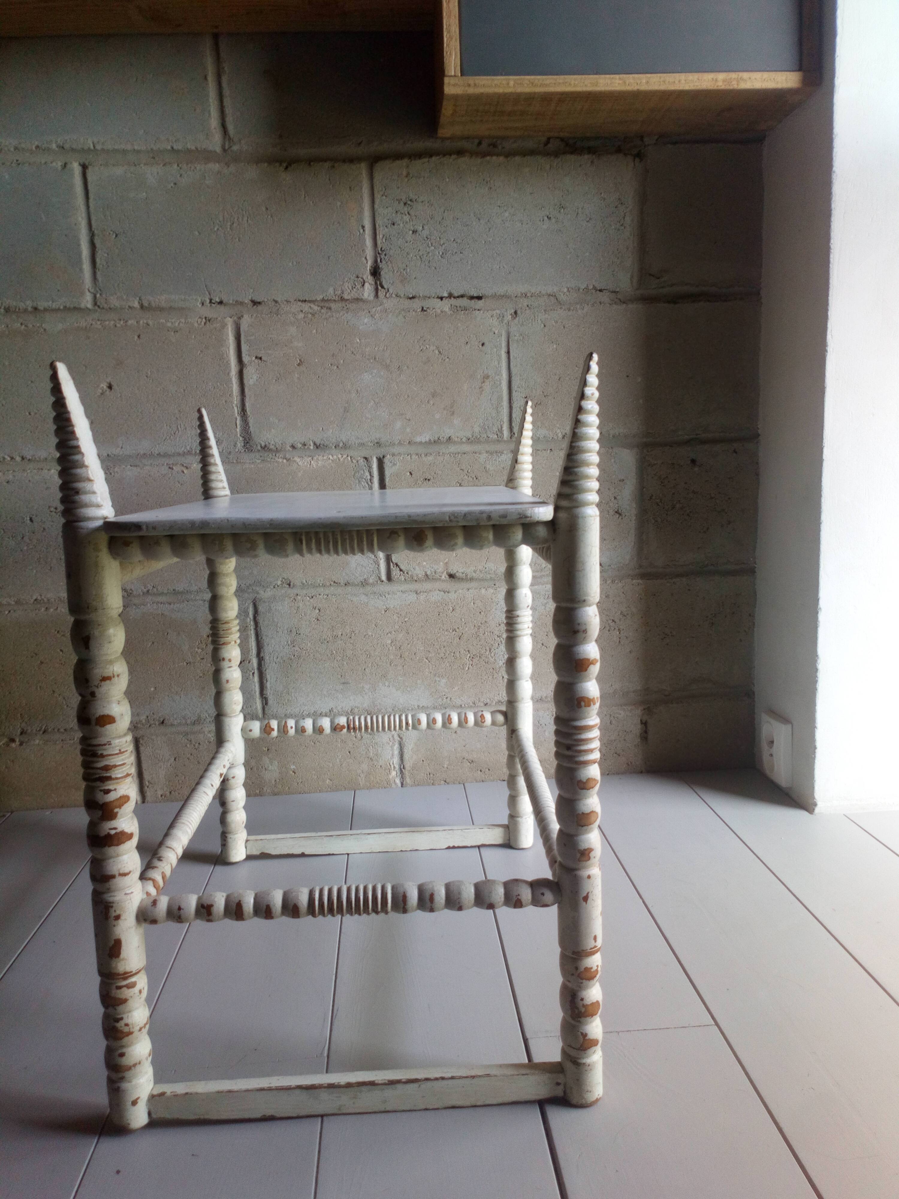 Old wooden sofa-bedside tip turned