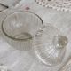 Small vintage candy dish / sugar bowl in ribbed glass