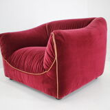 1970s pair of italian armchairs in velvet