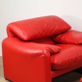 Maralunga armchair and ottoman by Vico Magistretti for Cassina