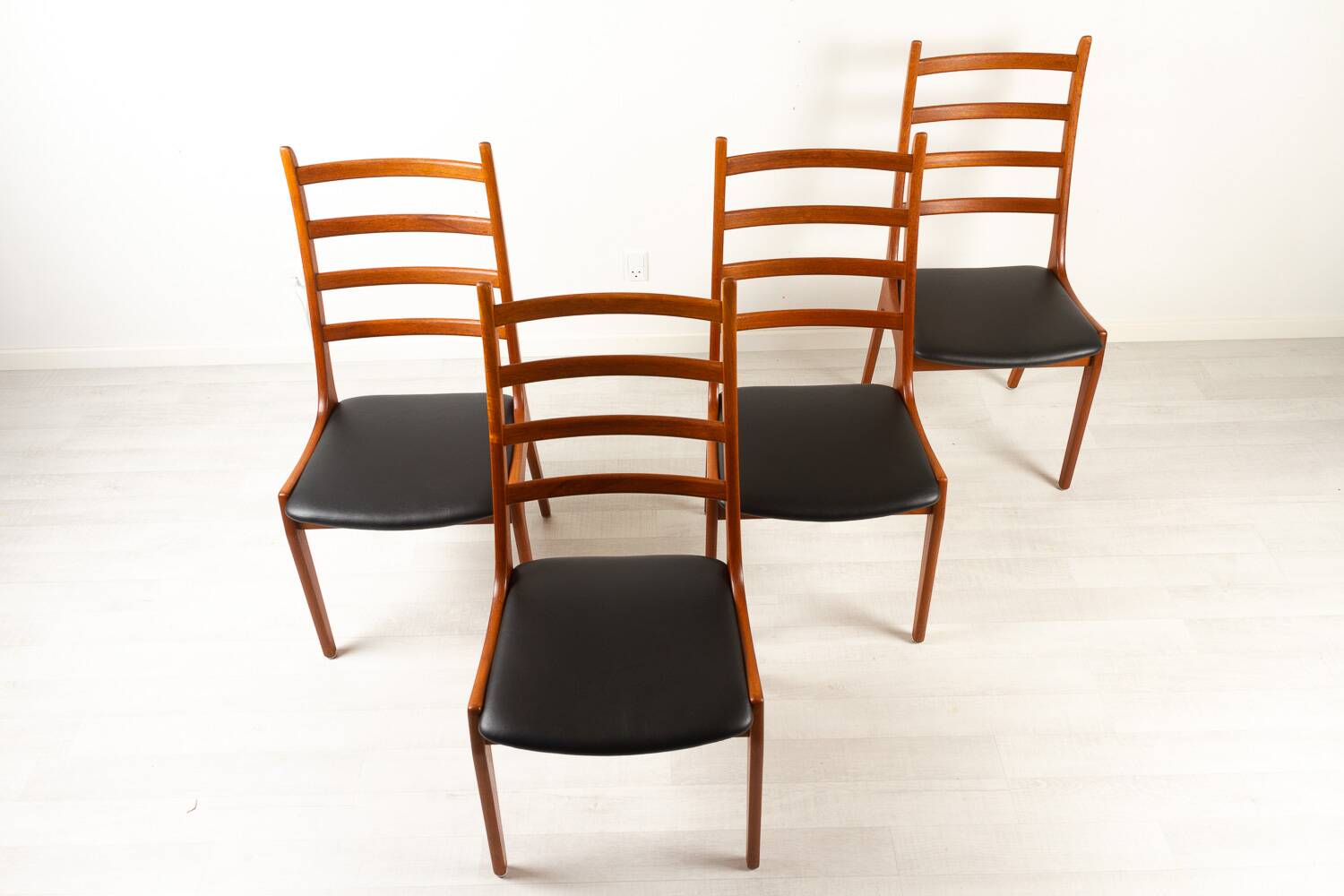 Vintage Danish Teak High-Back Dining Chairs by Korup Stolefabrik, 1960s, Set of 4