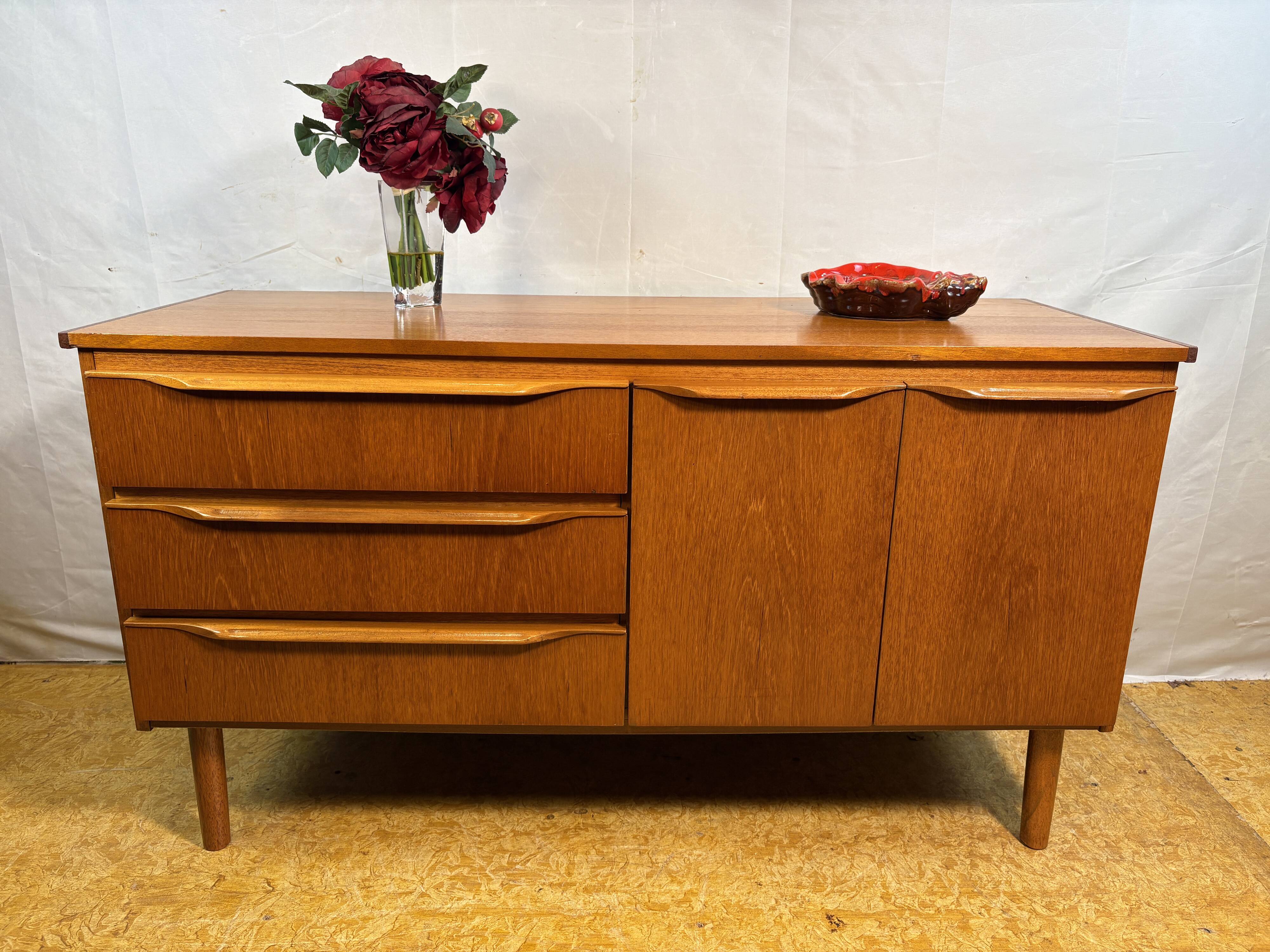 Mid Century Retro Vintage J.S. Sakol Teak Sideboard 1960Scandinavian Design