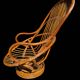 70s rattan and bamboo swivel chair