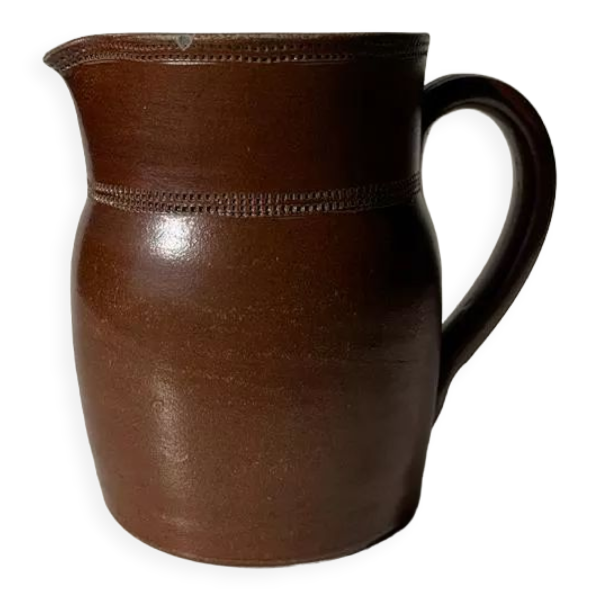 Brown ceramic pitcher H: 20 cm