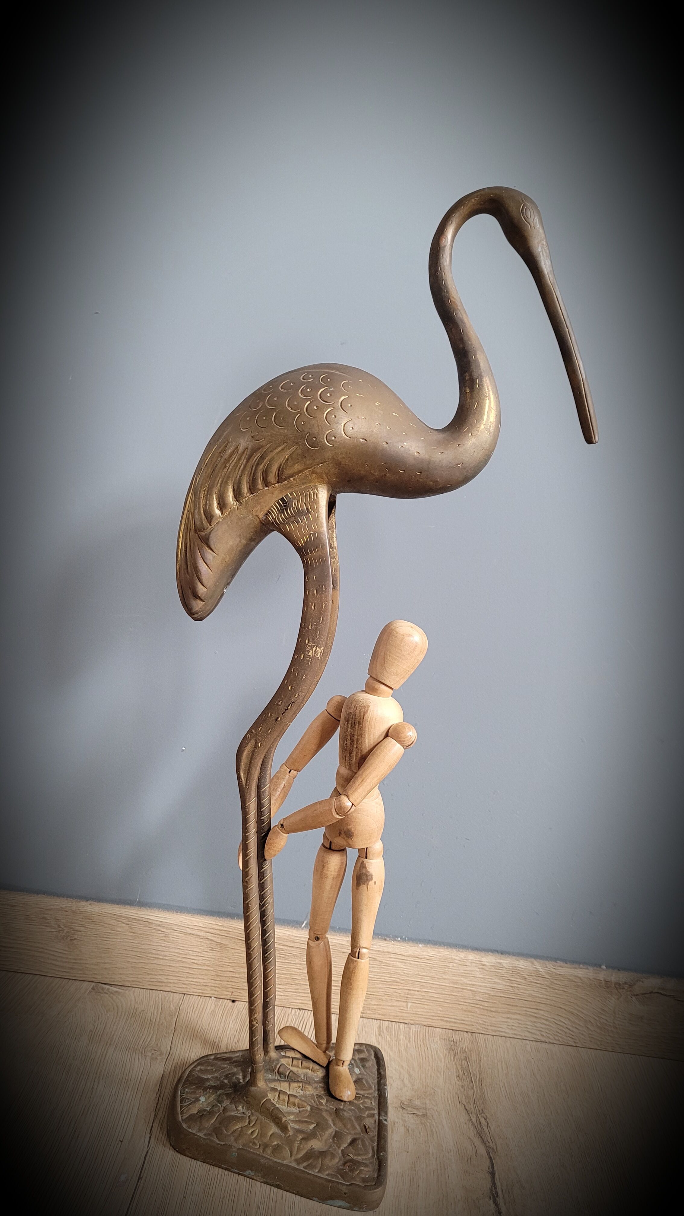 Bronze flamingo