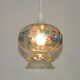 French Vintage Clear Glass Ceiling Light with Colourful Floral Decoration