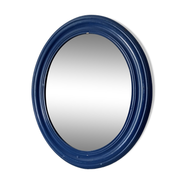 Antique oval mirror in wood and stucco, early 20th century, 51*43 cm