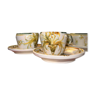 Set of two Keraluc Quimper cups and saucers
