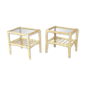 Pair of rattan tables