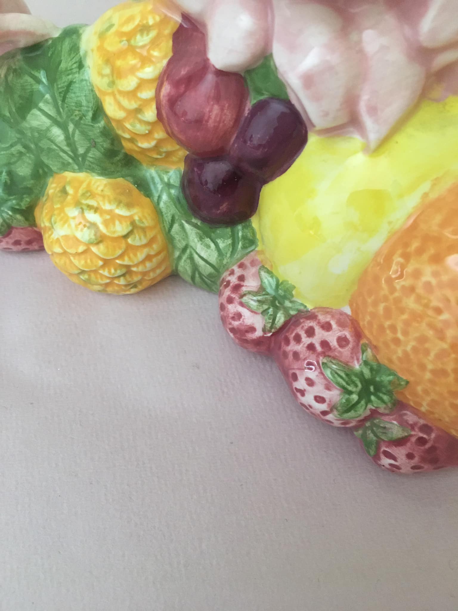 3-burner slurry candle signed Francesco Guarino, fruit motifs