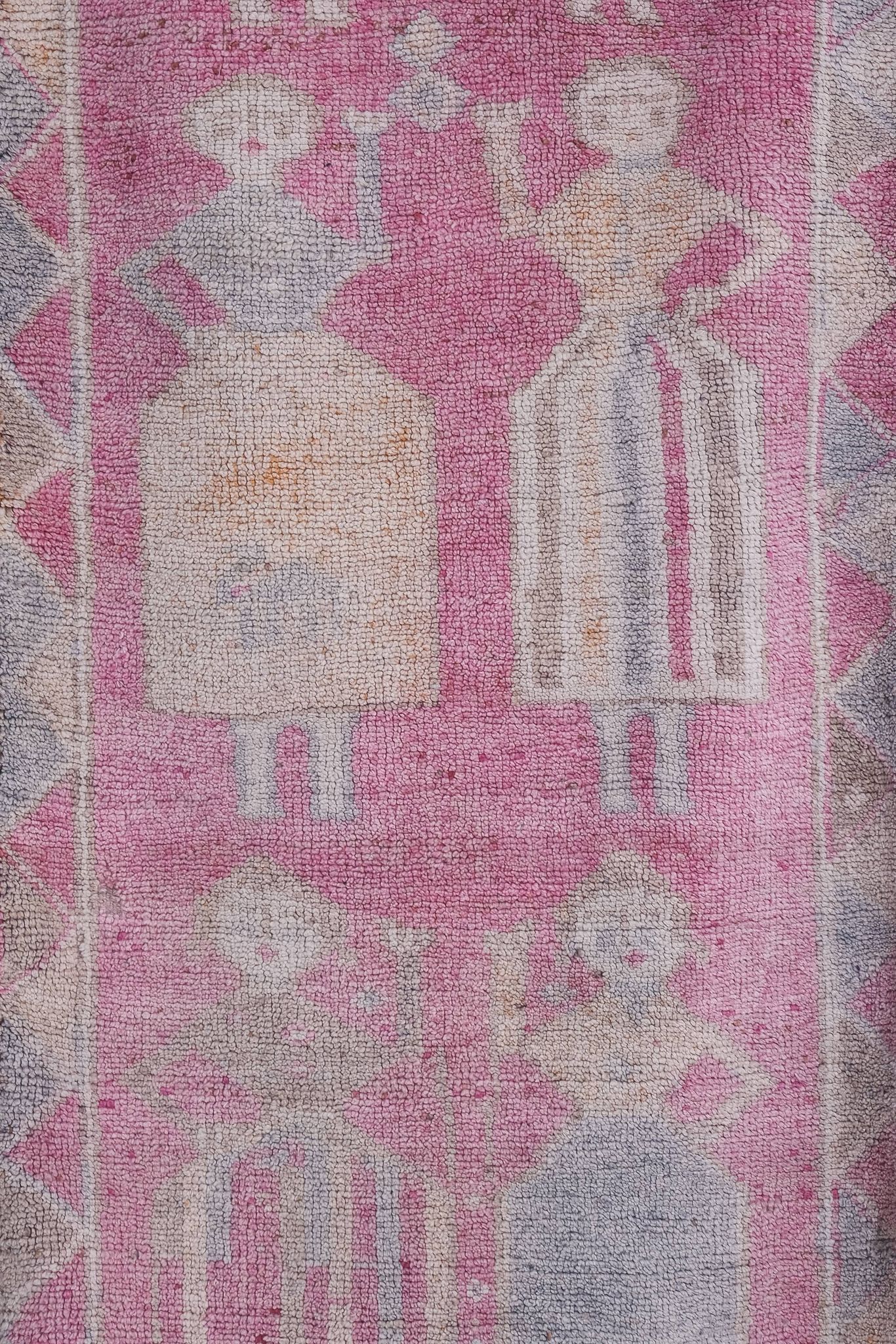 Vintage Turkish rug from Oushak, hand-woven 98x310 cm