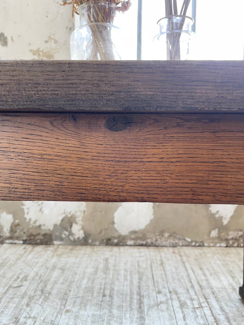 Solid oak farmhouse table 185cm